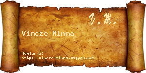Vincze Minna névjegykártya